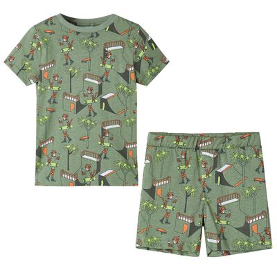 Kids' Pyjamas with Short Sleeves Light Khaki 104