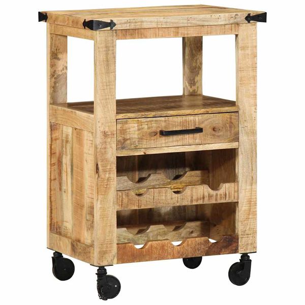 vidaXL Kitchen Trolley Brown 55 x 40 x 80 cm Solid Mango Wood