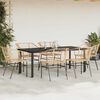 vidaXL 7 Piece Garden Dining Set Brown Poly Rattan Glass