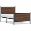 vidaXL Metal Bed Frame without Mattress Brown Oak 90x200 cm