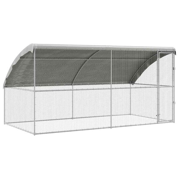 vidaXL Chicken Cage Silver 400 x 200 x 198.5 cm Galvanised Steel