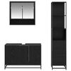 vidaXL Bathroom Furniture Set 3 pcs Black Oak Engineered Wood
