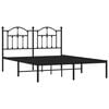 vidaXL Metal Bed Frame without Mattress with Headboard Black 140x190cm
