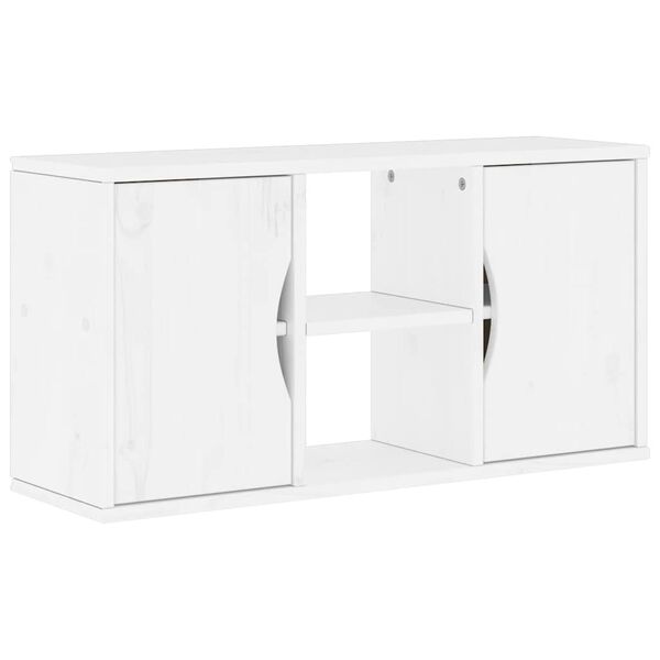 vidaXL TV Cabinet ODDA White 79x24x40 cm Solid Wood Pine