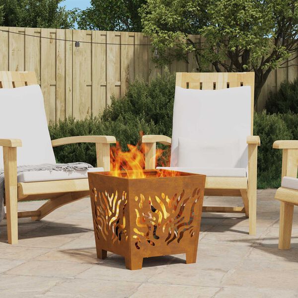vidaXL Fire Pit Brown 40 x 40 x 40 cm Steel