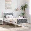 vidaXL Bed Frame with Headboard Light Grey 90 x 200 cm Solid Pine Wood
