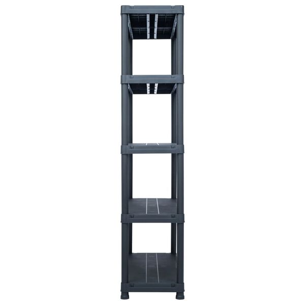 vidaXL Storage Shelf Racks 2 pcs Black 250 kg 80x40x180 cm Plastic