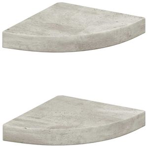 vidaXL Wall Corner Shelves 2 pcs Concrete Grey 25x25x3.8 cm MDF