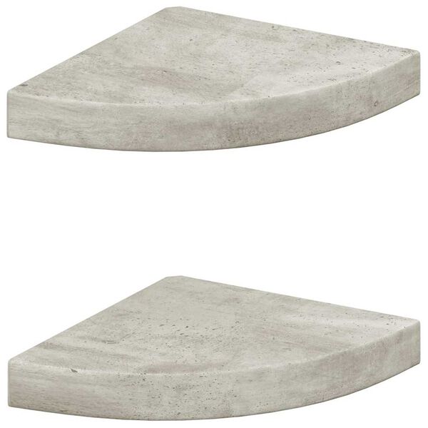vidaXL Wall Corner Shelves 2 pcs Concrete Grey 25x25x3.8 cm MDF