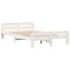 vidaXL Bed Frame without Mattress White 135x190 cm Double Solid Wood Pine