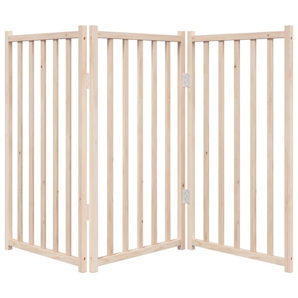 vidaXL Dog Gate Foldable 3 Panels 150 cm Solid Wood Fir