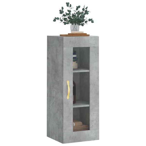 vidaXL Wall Mounted Cabinet Concrete Grey 34.5x34x90 cm