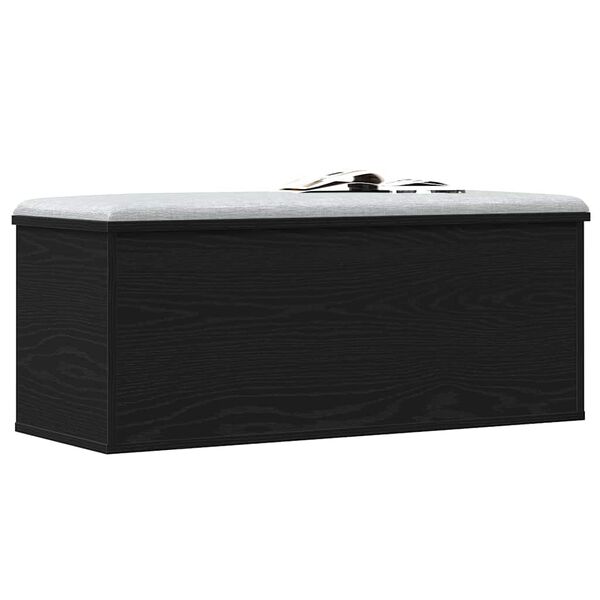 vidaXL Storage Box Black Oak 90 x 35 x 35 cm Engineered Wood