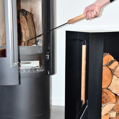 Esschert Design Wood Storage Fire Place Tools Black Steel FF407