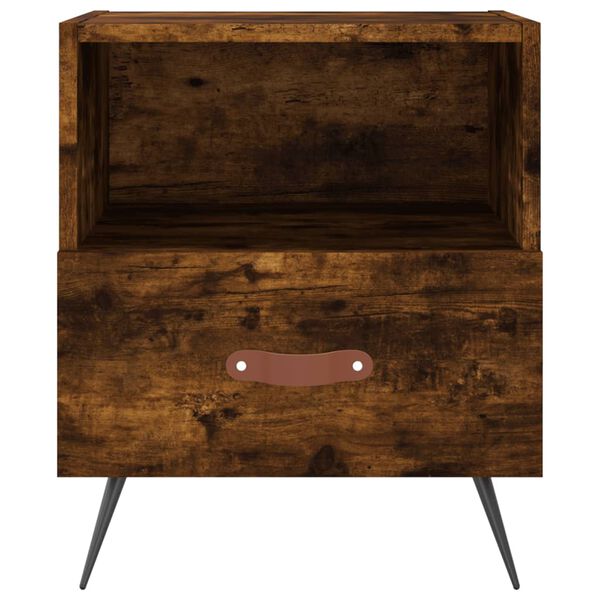 vidaXL Bedside Cabinet Smoked Oak 40x35x47.5 cm Engineered Wood