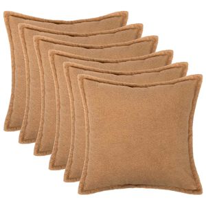 vidaXL Cushion Cover 6 pcs HOUTEN Beige 30 x 30 cm Boucl&eacute;