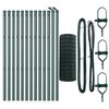 vidaXL Fence with Post Green 0.4 x 25 m Steel and PVC