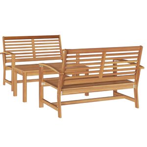 vidaXL Garden Sofa Set 3 pcs Natural Solid Teak Wood