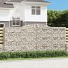 vidaXL Arched Gabion Baskets 3 pcs 400x50x180/200 cm Galvanised Iron