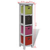 vidaXL Storage Rack with Multi-colour Baskets Paulownia Wood
