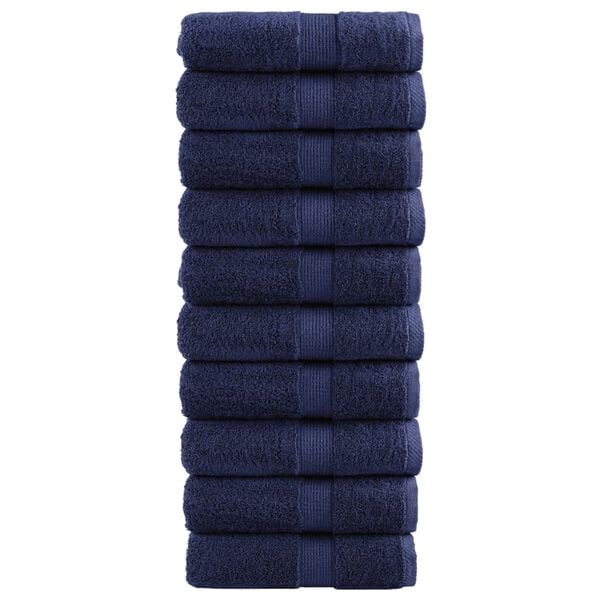 vidaXL Premium Guest Towels "SOLUND" 10 pcs Navy Blue 30x50 cm 600 gsm