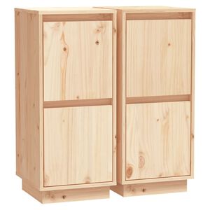 vidaXL Sideboard | Set of 2 | Wooden | Solid pine wood, MDF | Medium | Shelving