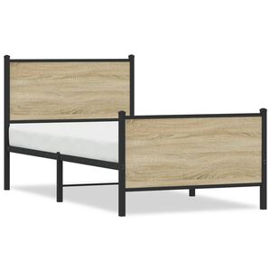 vidaXL Metal Bed Frame without Mattress Sonoma Oak 80x200 cm