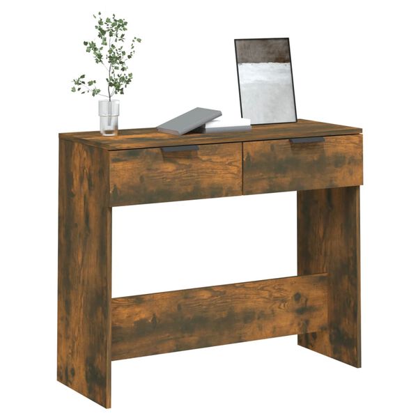 vidaXL Console Table Smoked Oak 90x36x75 cm Engineered Wood