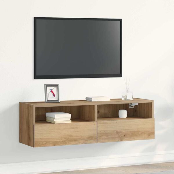 vidaXL TV Wall Cabinet Artisan oak 100 x 30 x 30 cm Engineered Wood