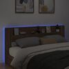 vidaXL Headboard Cabinet with LED Brown Oak 220x16.5x103.5 cm