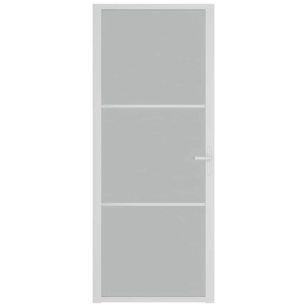 vidaXL Interior Door 83x201.5 cm White Matt Glass and Aluminium