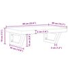 vidaXL Basin Shelf Wall Mounted Steel and Solid Wood Beech