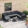 vidaXL Garden Sofa Set with Cushion Black Aluminium