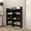 vidaXL Wall Shoe Cabinets 4 pcs Black 60x18x60 cm Engineered Wood