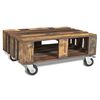 vidaXL Coffee Table with 4 Wheels Reclaimed Wood