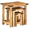 vidaXL Nesting Side Tables 3 pcs Solid Rough Wood Mango