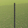 vidaXL Fence with Post Grey 1.4 x 25 m Steel and PVC