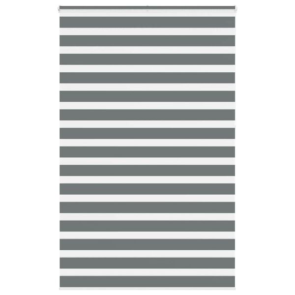 vidaXL Zebra Blind Dark Grey 145x230 cm Fabric Width 140.9 cm Polyester