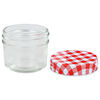 vidaXL Glass Jam Jars with White and Red Lids 24 pcs 110 ml