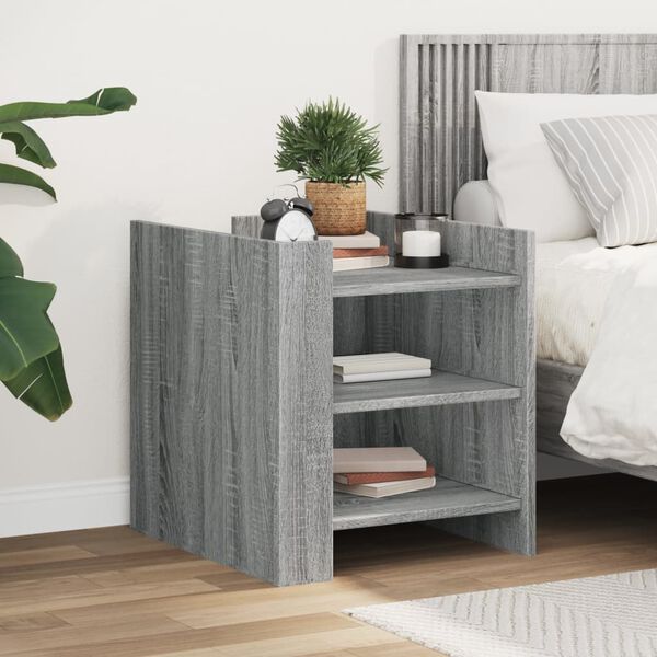 vidaXL Bedside Cabinet Grey Sonoma 45x50x50 cm Engineered Wood