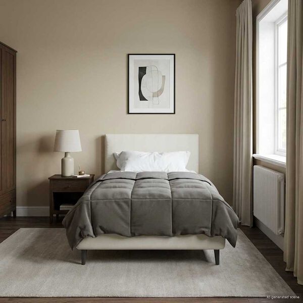 vidaXL Summer Duvet Quilted Light Grey 140 x 220 cm Microfiber