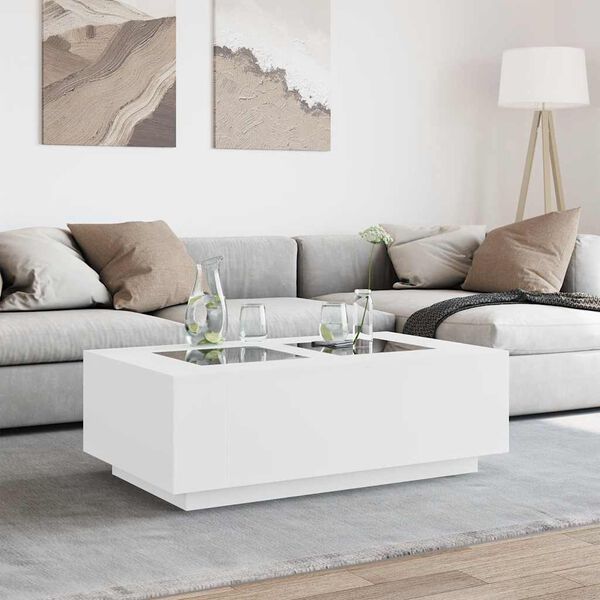 vidaXL Coffee Table with Infinity LED White 116x69x40 cm