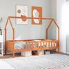 vidaXL Kids' House Bed Frame without Mattress Wax Brown 80x200 cm Pine