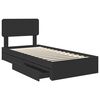 vidaXL Storage Bed with Headboard Black 75 x 190 cm Engineered Wood