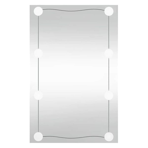 vidaXL Wall Mirror with LED Lights 50x80 cm Glass Rectangle