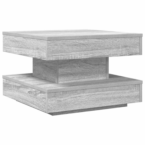 vidaXL Coffee Table 360-Degree Rotatable Grey Sonoma 50x50x34.5 cm