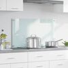 vidaXL Kitchen Backsplash White 90 x 50 cm Tempered Glass