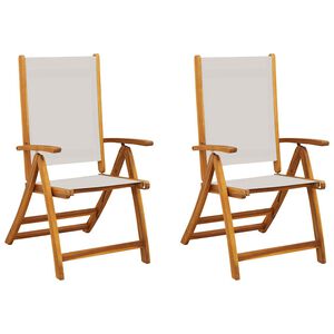vidaXL Folding Garden Chairs 2 pcs Solid Wood Acacia and Textilene