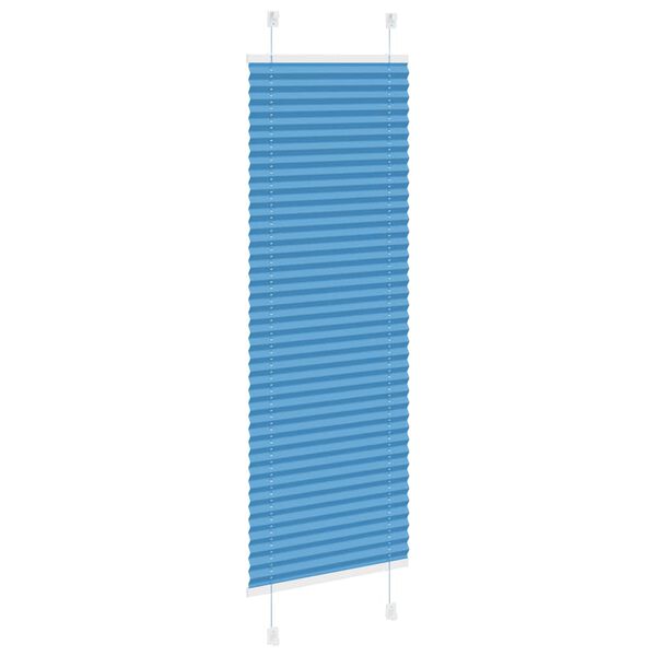 vidaXL Pleated Blind Blue 40x100 cm Fabric Width 39.4 cm Polyester