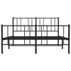 vidaXL Metal Bed Frame without Mattress with Footboard Black 120x190cm